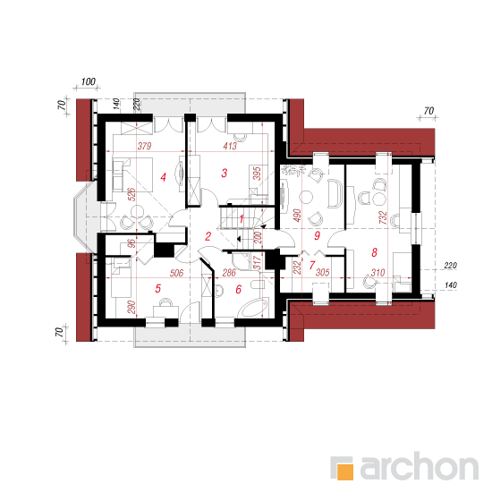 Maja 2 korruseplaan - Dom w rododendronach 5 (G2P)